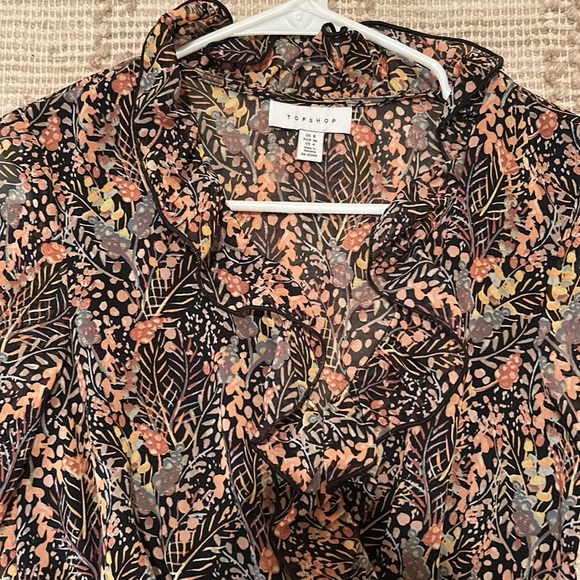 Long sleeve short length ruffle peasant dress - Picture 2 of 3